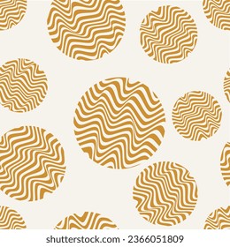 Seamless geometric wave spheres pattern. Vector Illustration