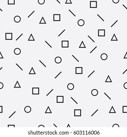 Seamless geometric white background. Print for clothing. Vector illustration.