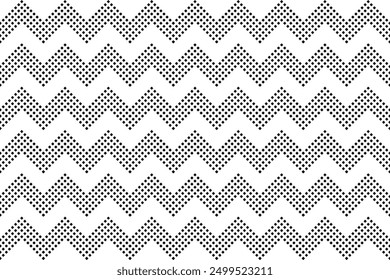 Seamless Geometric Zig Zag Dots Pattern. Vector Art.