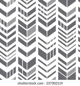 Seamless geometric zigzag pattern. Gray chevrons on white. Modern vector background