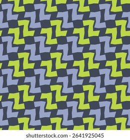 Seamless Geometric Zigzag Pattern in Green and Gray