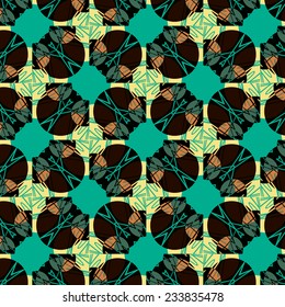 seamless geometrical abstract pattern with chaotic circles and lines
