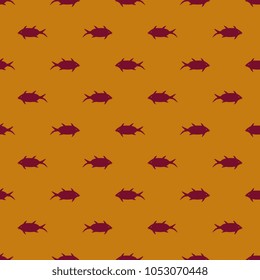 Seamless geometrical abstract pattern with small silhouettes of stylized fishes.