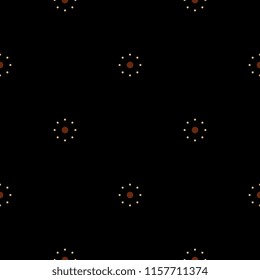 Seamless geometrical abstract pattern with small simple floral polka dots.