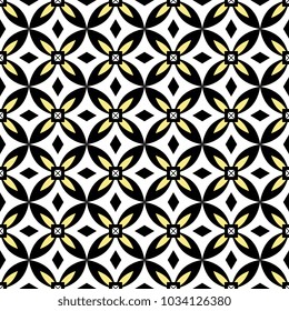 Seamless geometrical abstract pattern with square floral elements.