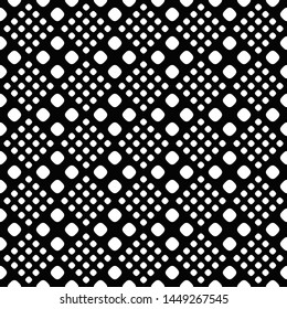 Seamless geometrical abstract rounded diagonal square pattern background - monochrome vector graphic