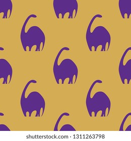 Seamless geometrical animal pattern with silhouettes of stylized dinosaurs.