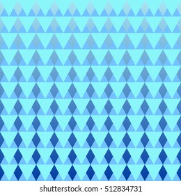 Seamless geometrical background. Blue triangles illusion.