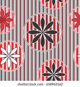Seamless geometrical background in red and black