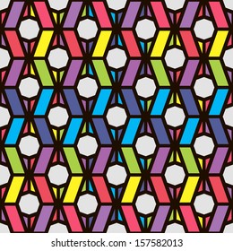 seamless geometrical background with waves and circles