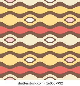 seamless geometrical background with waves and ovals