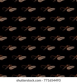 Seamless geometrical black and white pattern with stylized silhouettes of herons. Folk style. Based on ancient Mexican Pre-Columbian art of Maya Indians.