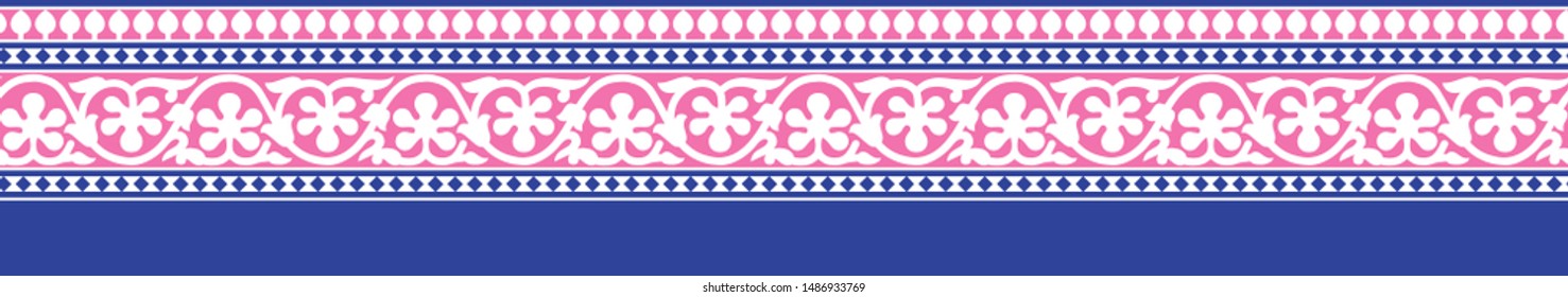 Seamless geometrical border pattern with background