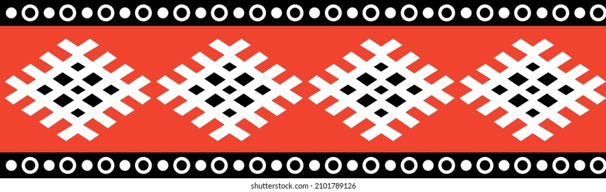 Seamless geometrical border pattern on orange background