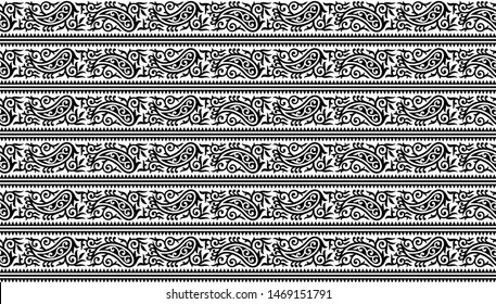 Seamless geometrical border pattern with white background