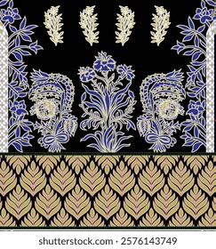 Seamless geometrical Border patterns inspired by Persian art for sophisticated wallpapers and lavish gift wraps.