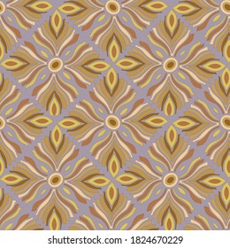 Seamless geometrical damask pattern with background
