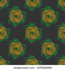 Seamless geometrical damask pattern with grey background