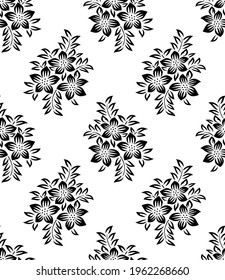 Seamless geometrical damask pattern on white