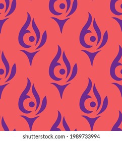 Seamless geometrical damask pattern on orange background