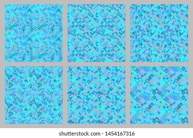 Seamless geometrical diagonal mosaic pattern background set - abstract vector designs