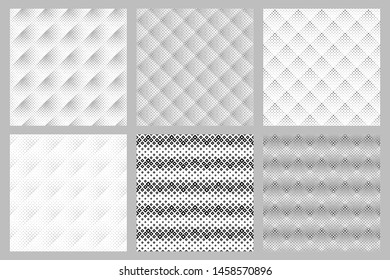 Seamless geometrical diagonal square pattern background design set - abstract vector illustration from squares