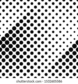 Seamless geometrical dot pattern background - black and white vector graphic design from dots
