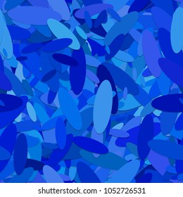 Seamless geometrical ellipse background pattern - vector graphic from rounded shapes in blue tones