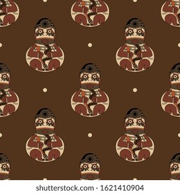 Seamless geometrical ethnic pattern with ancient Peruvian motifs from Nazca.