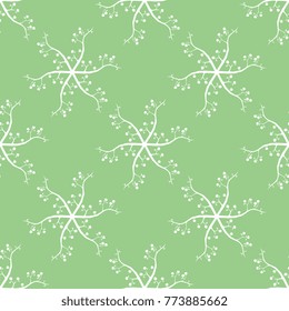 Seamless geometrical floral pattern with abstract round elements.