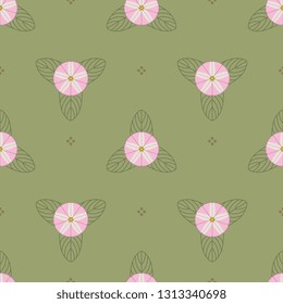 Seamless geometrical floral pattern with bindweed or morning glory motifs.