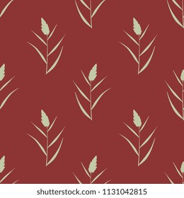 Seamless geometrical floral pattern with silhouettes of reed or cane plants.