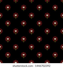 Seamless geometrical floral pattern with small stylized flowers. Vintage folk style. Indian Mogul medieval motif.