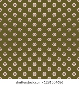 Seamless geometrical floral pattern with stylized small flowers.
