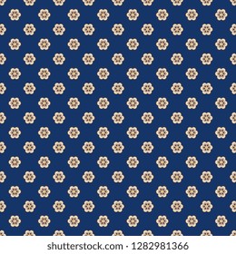 Seamless geometrical floral pattern with stylized small flowers.