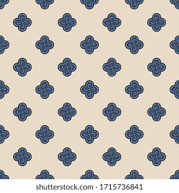 Seamless geometrical floral pattern with stylized small flowers. Vintage polka dot.