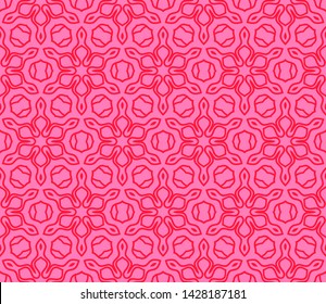 Seamless Geometrical Floral Texture. Original Geometrical Puzzle. Backdrop. Vector Illustration.
