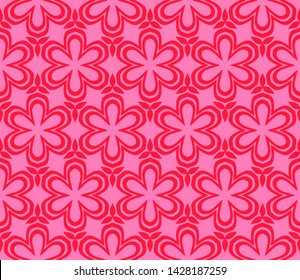 Seamless Geometrical Floral Texture. Original Geometrical Puzzle. Backdrop. Vector Illustration.