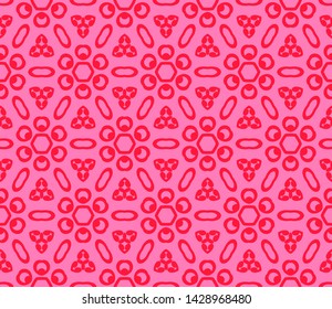 Seamless Geometrical Floral Texture. Original Geometrical Puzzle. Backdrop. Vector Illustration.