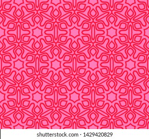 Seamless Geometrical Floral Texture. Original Geometrical Puzzle. Backdrop. Vector Illustration.