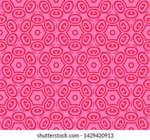 Seamless Geometrical Floral Texture. Original Geometrical Puzzle. Backdrop. Vector Illustration.