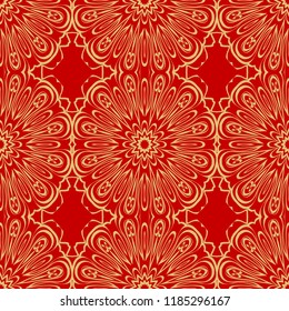Seamless Geometrical floral texture. Vector illustration. For design, wallpaper, fashion, print.