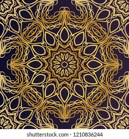 Seamless Geometrical floral texture. Vector illustration. For design, wallpaper, fashion, print