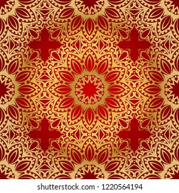 Seamless Geometrical floral texture. Vector illustration. For design, wallpaper, fashion, print