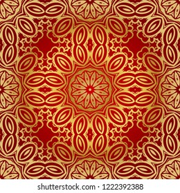 Seamless Geometrical floral texture. Vector illustration. For design, wallpaper, fashion, print