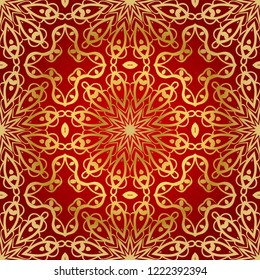 Seamless Geometrical floral texture. Vector illustration. For design, wallpaper, fashion, print