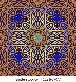 Seamless Geometrical floral texture. Vector illustration. For design, wallpaper, fashion, print