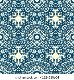Seamless Geometrical floral texture. Vector illustration. For design, wallpaper, fashion, print
