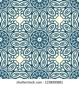 Seamless Geometrical floral texture. Vector illustration. For design, wallpaper, fashion, print