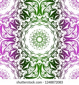 Seamless Geometrical Floral Texture. Vector Illustration. For Design, Wallpaper, Fashion, Print. Neon Color.
